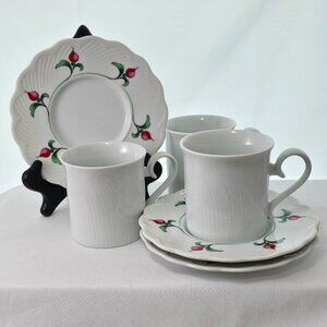 Dansk Rosebud Cup Saucer 3-1/4" floral 8oz romantic elegance tea coffee sets (3)